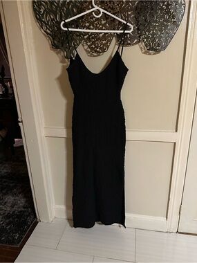 Free People Black Spaghetti-Strap V-Neck Maxi Dress